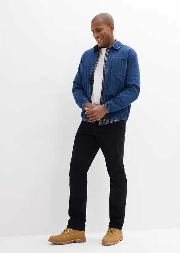 Pantaloni regular fit in twill di puro cotone, straight, bonprix