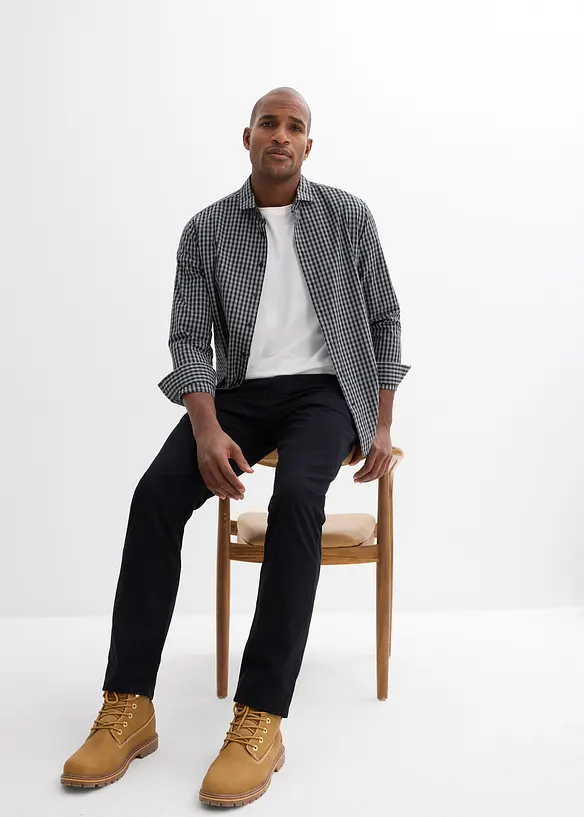 Pantaloni regular fit in twill di puro cotone, straight, bonprix