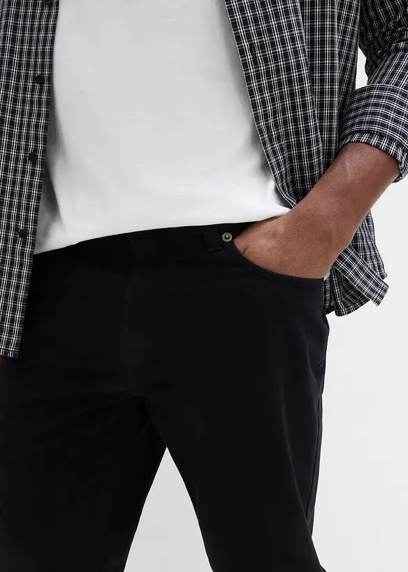 Pantaloni regular fit in twill di puro cotone, straight, bonprix