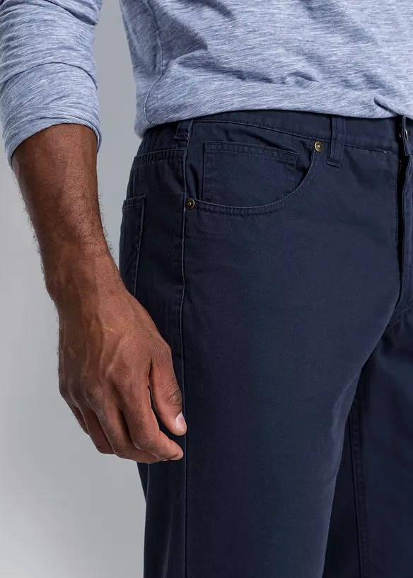 Pantaloni regular fit in twill di puro cotone, straight, bonprix