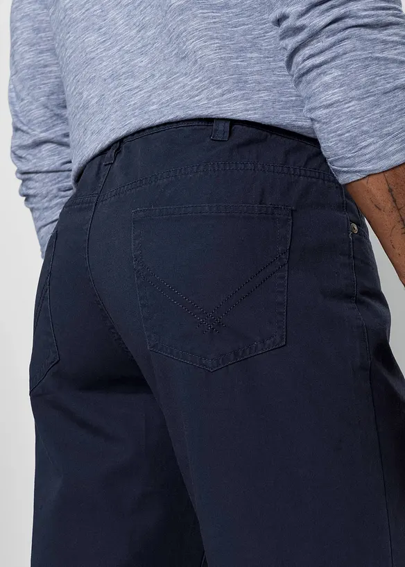 Pantaloni regular fit in twill di puro cotone, straight, bonprix