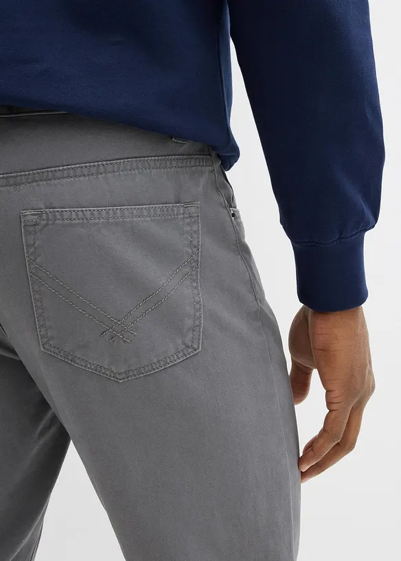 Pantaloni regular fit in twill di puro cotone, straight, bonprix