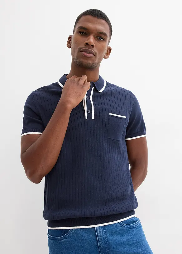 Polo con dettagli a contrasto, bonprix