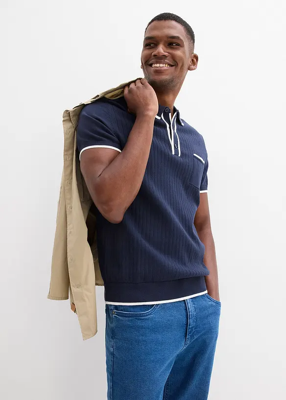 Polo con dettagli a contrasto, bonprix