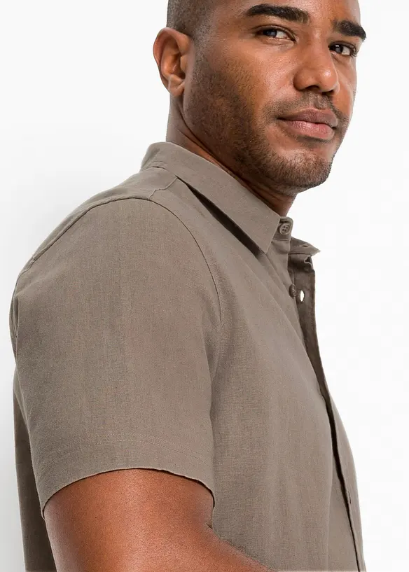 Camicia a maniche corte in fresco misto lino, bonprix