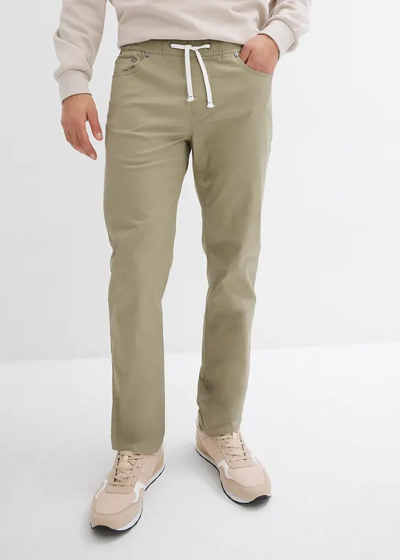 Pantaloni elasticizzati con elastico in vita regular fit, straight, bonprix