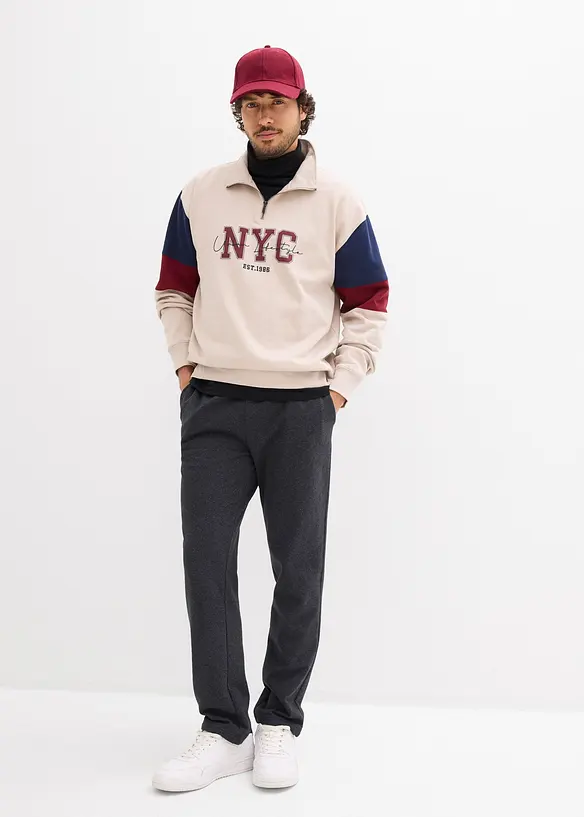 Pantaloni da jogging con interno garzato  morbido e orlo dritto, bonprix