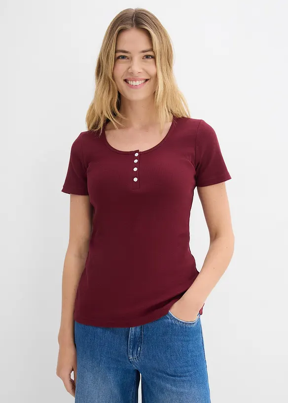 Maglia serafino in puro cotone biologico, bonprix