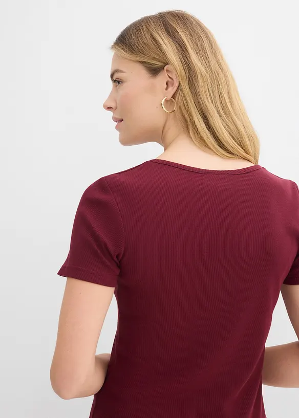 Maglia serafino in puro cotone biologico, bonprix