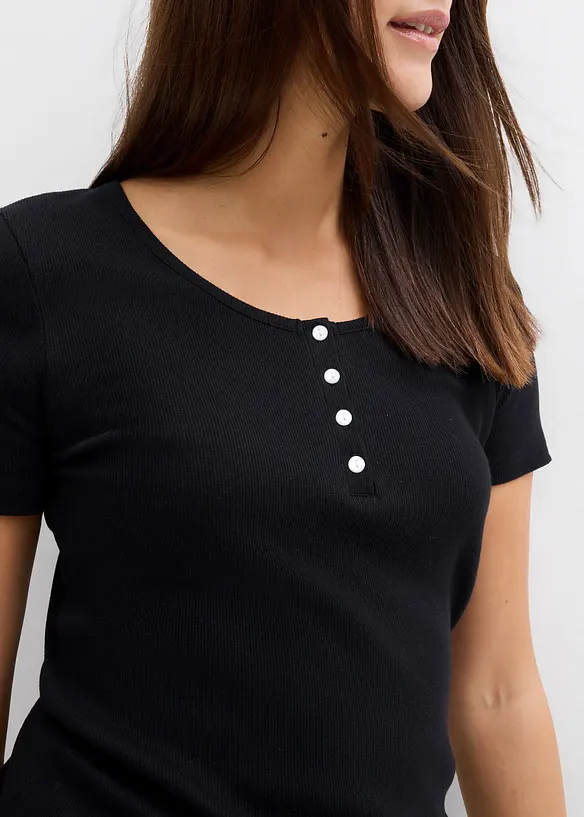 Maglia serafino in puro cotone biologico, bonprix