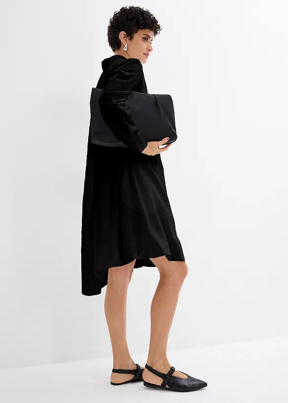 Abito chemisier in puro cotone con fondo a palloncino, bonprix