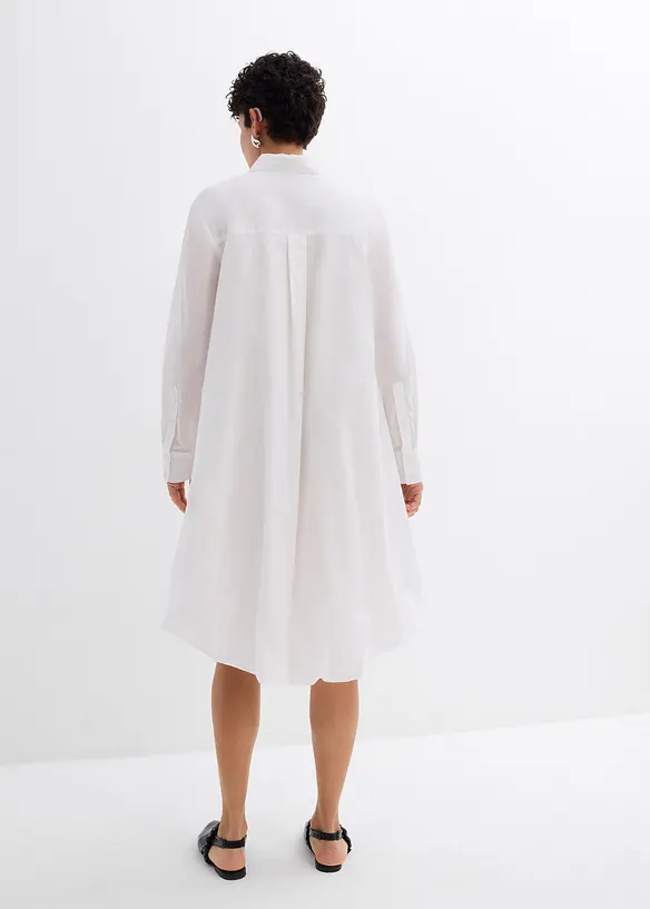 Abito chemisier in puro cotone con fondo a palloncino, bonprix