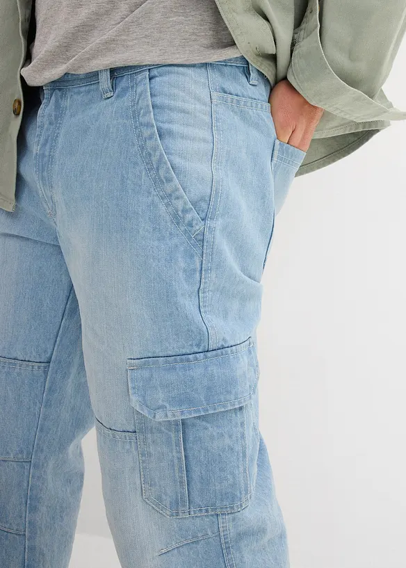 Jeans cargo a pinocchietto regular fit, straight, bonprix