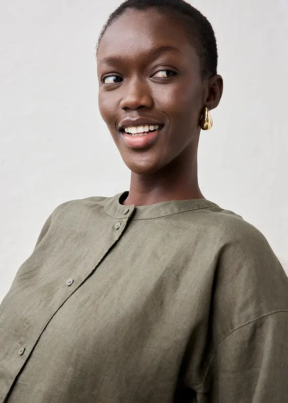 Camicetta oversize in puro lino, bonprix