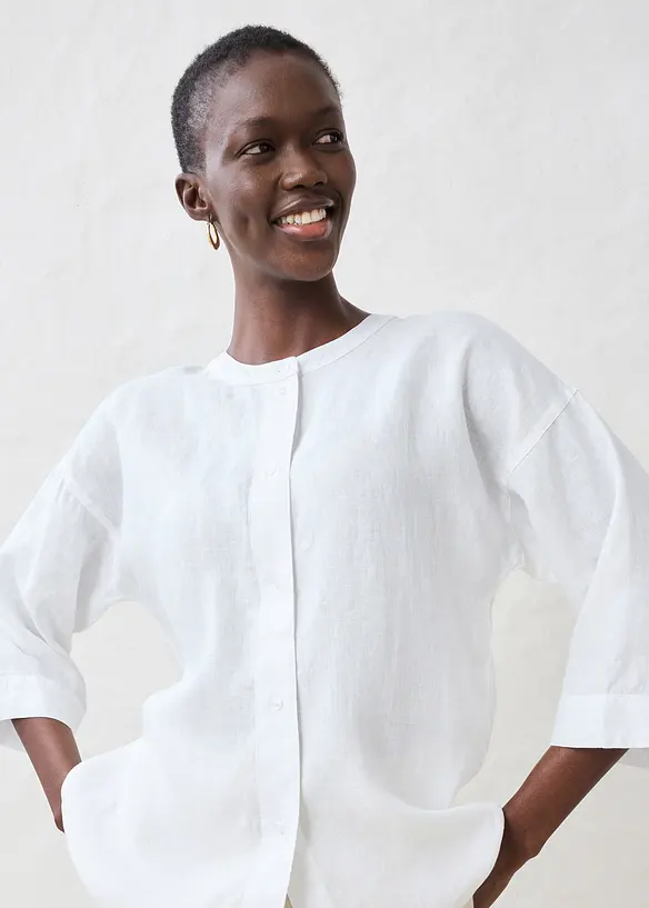 Camicetta oversize in puro lino, bonprix