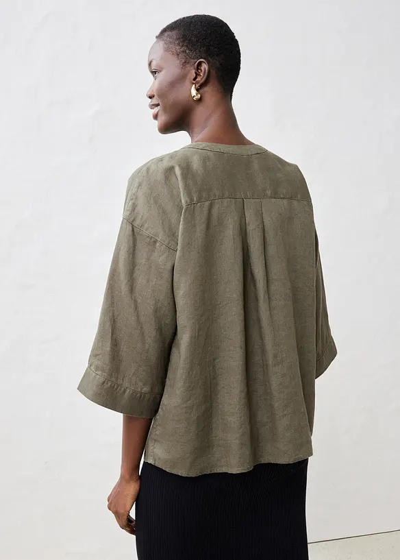 Camicetta oversize in puro lino, bonprix