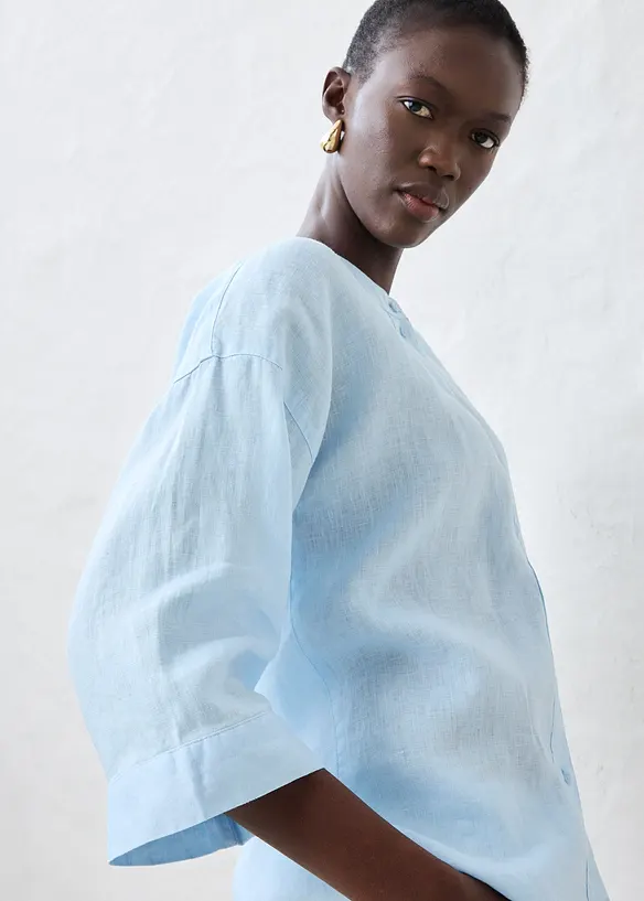 Camicetta oversize in puro lino, bonprix