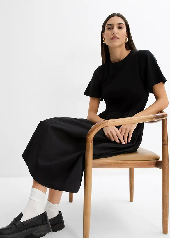 Abito midi in puro cotone, bonprix