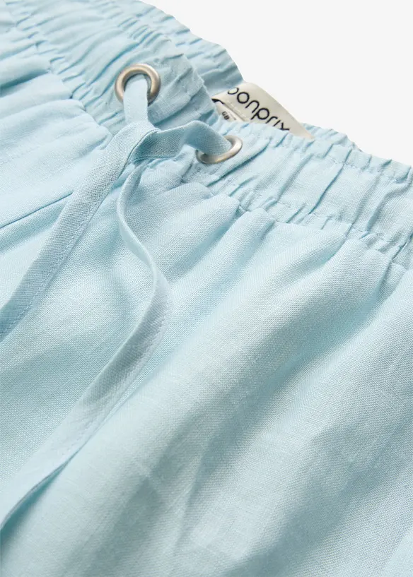 Pantaloni con elastico in vita in puro lino, bonprix