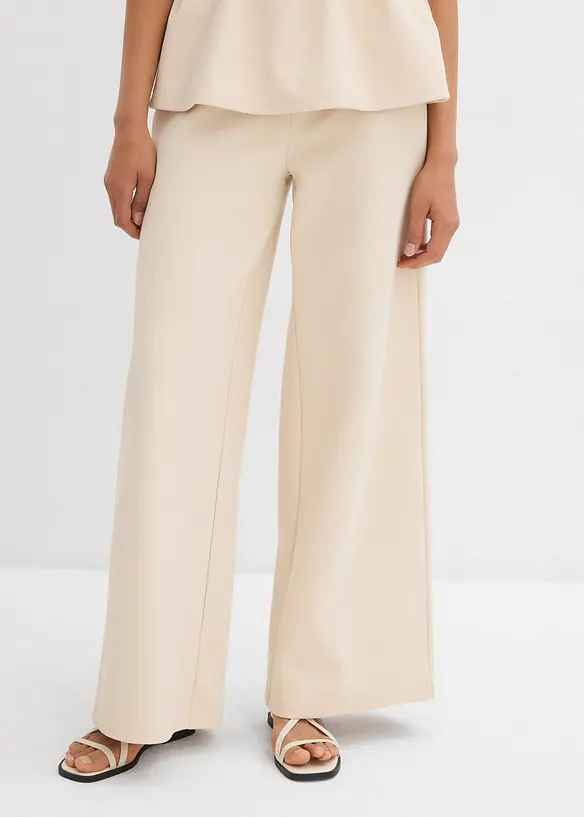 Pantaloni larghi in piquet, bonprix