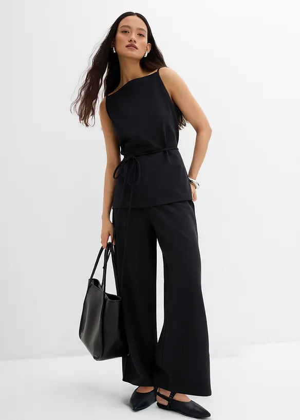 Pantaloni larghi in piquet, bonprix