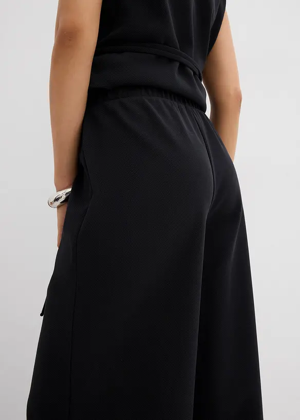 Pantaloni larghi in piquet, bonprix