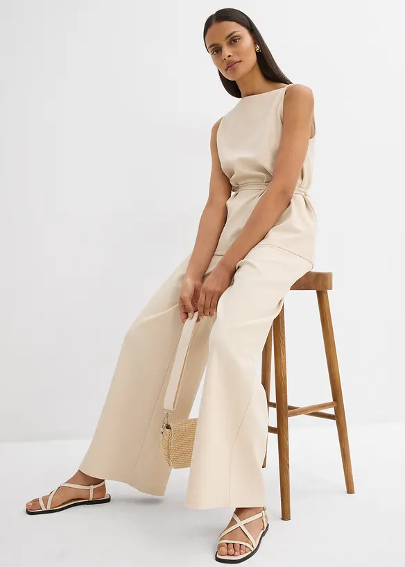 Pantaloni larghi in piquet, bonprix