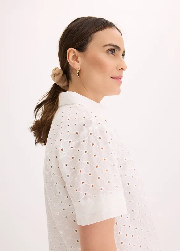 Camicetta con ricami traforati, bonprix