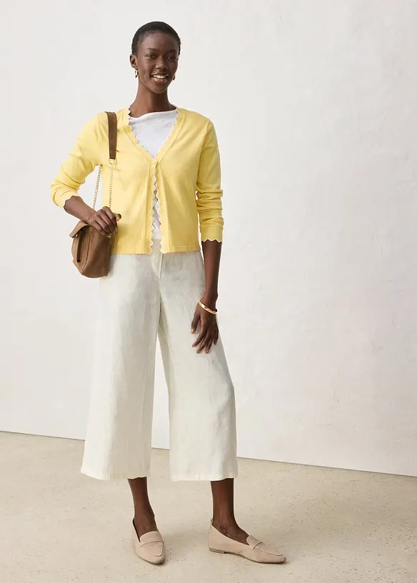 Cardigan in filato fine misto seta, bonprix