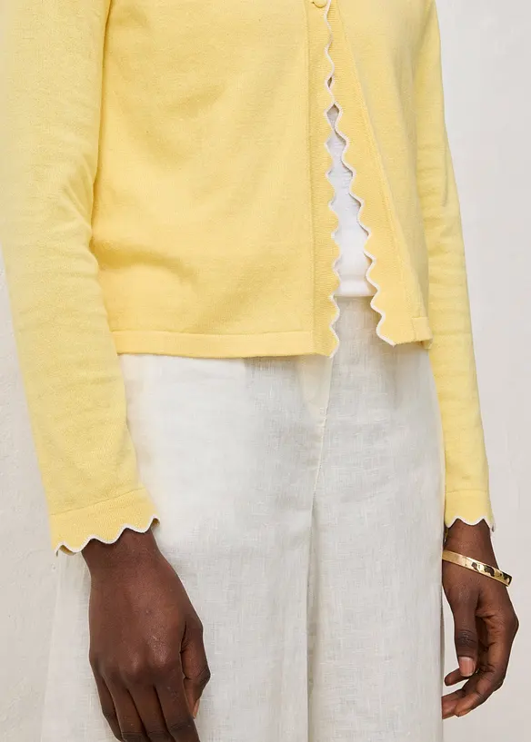 Cardigan in filato fine misto seta, bonprix