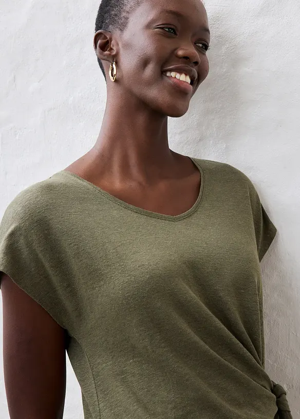 Maglia a portafoglio in puro lino, bonprix