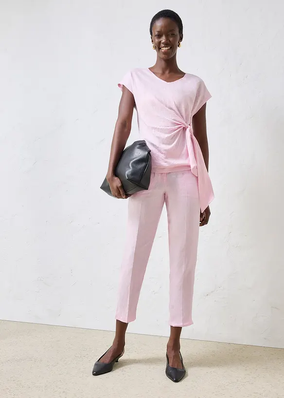 Maglia a portafoglio in puro lino, bonprix