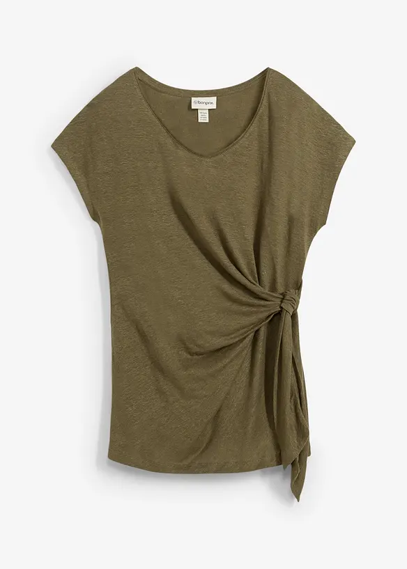 Maglia a portafoglio in puro lino, bonprix