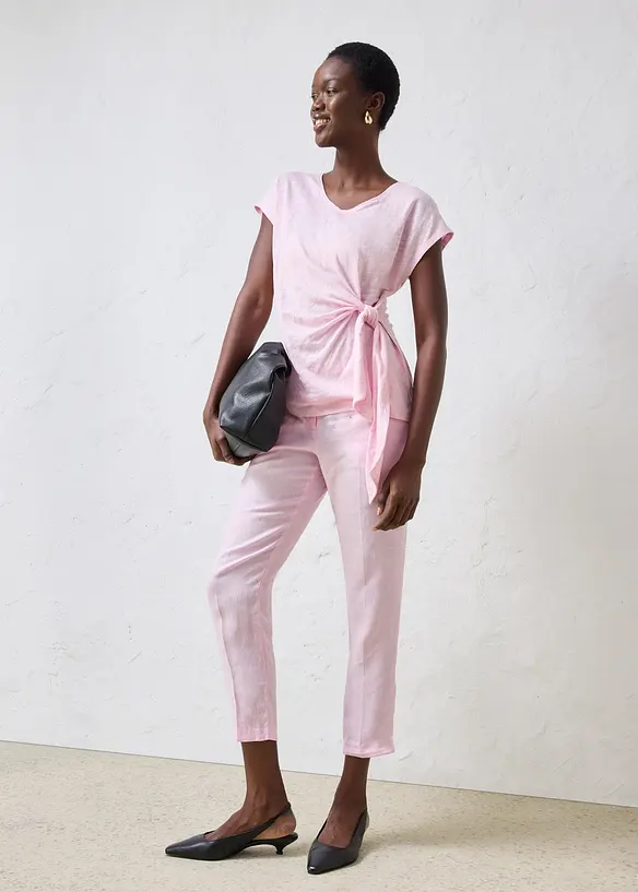 Maglia a portafoglio in puro lino, bonprix