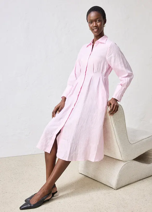 Abito chemisier in puro lino, bonprix