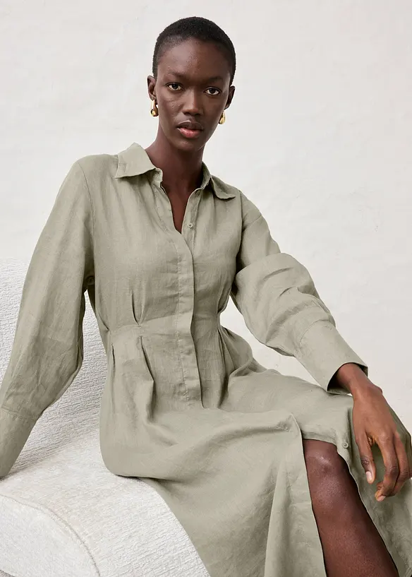 Abito chemisier in puro lino, bonprix