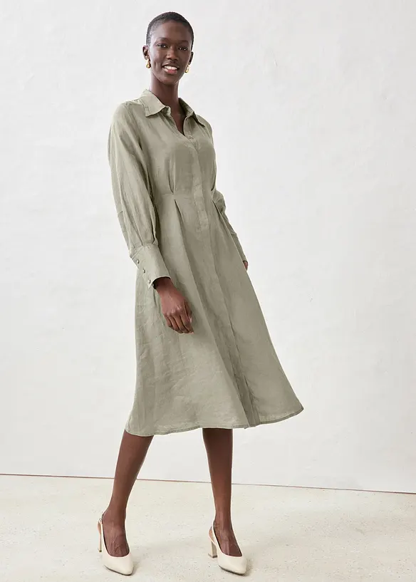 Abito chemisier in puro lino, bonprix