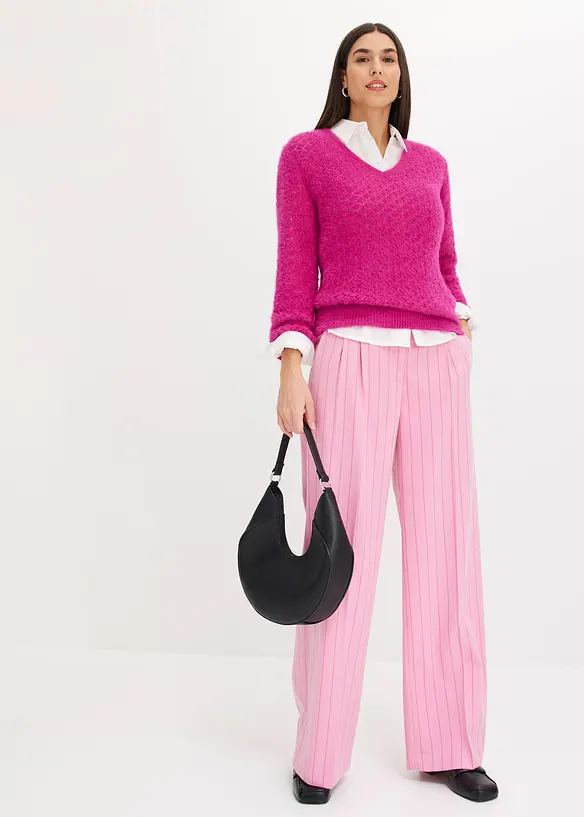 Pantaloni gessati a palazzo, bonprix