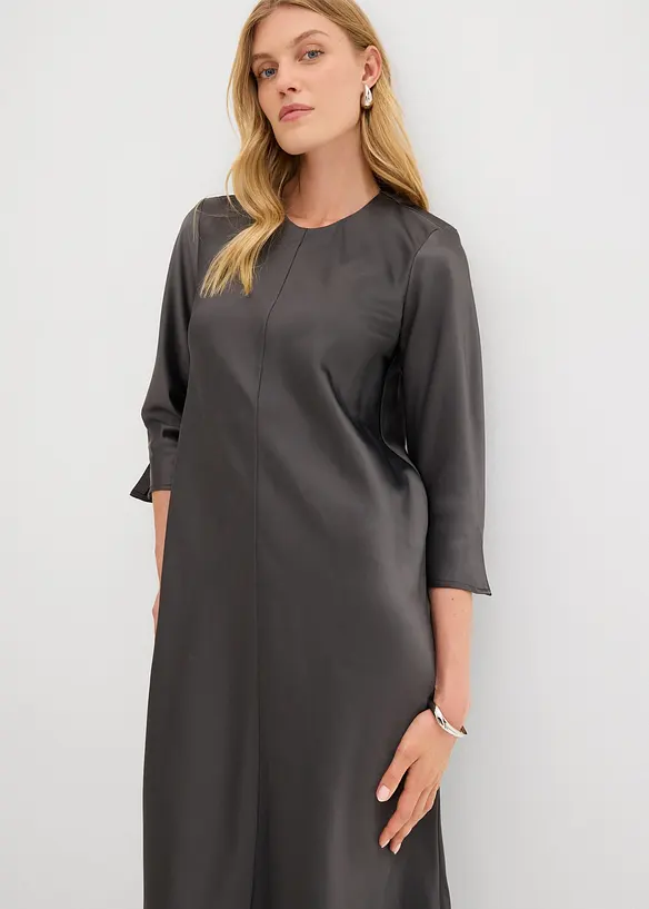 Abito midi in satin lucido, bonprix