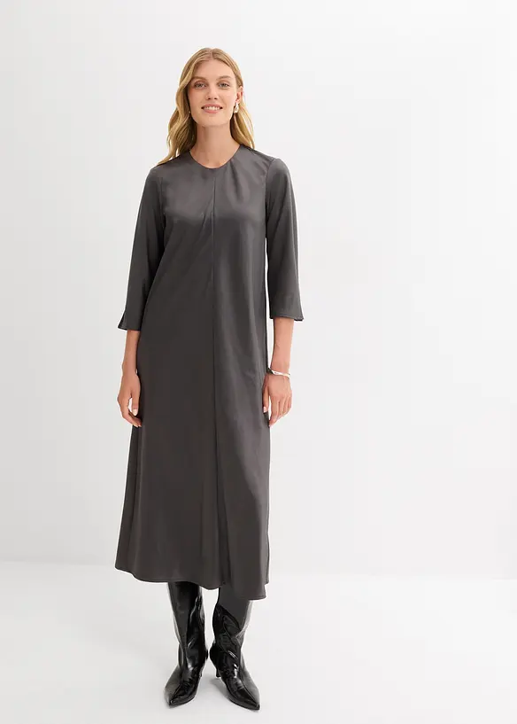 Abito midi in satin lucido, bonprix