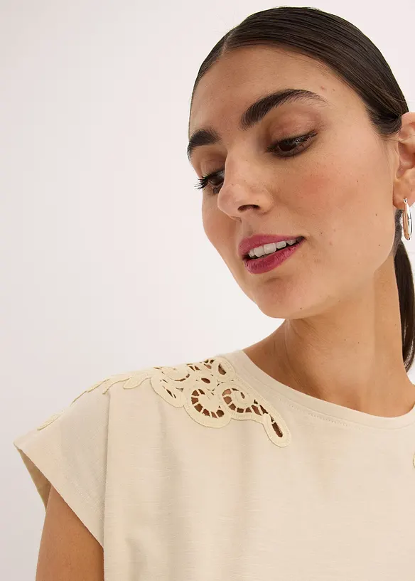 Maglia con dettagli in pizzo, bonprix