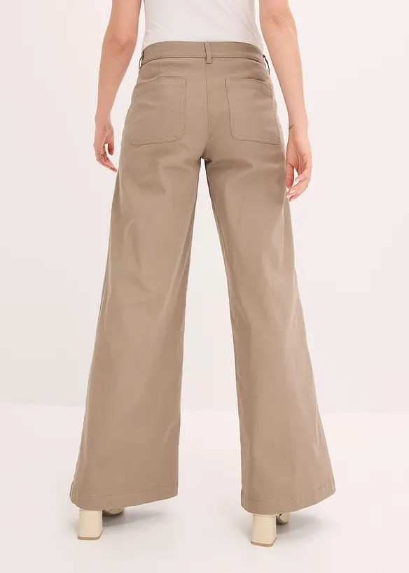 Pantaloni wide leg elasticizzati, bonprix
