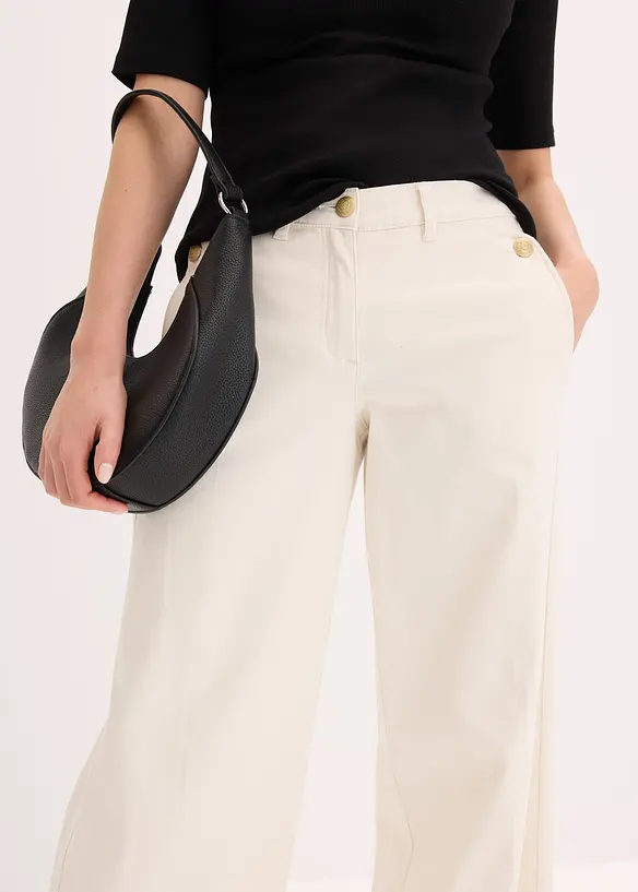 Pantaloni wide leg elasticizzati, bonprix