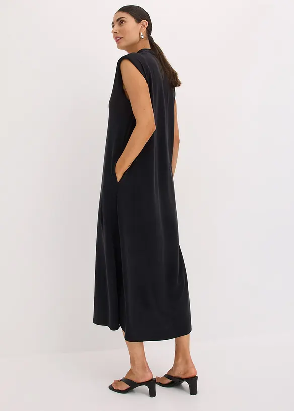 Abito di jersey in piquet di viscosa con spalline imbottite, bonprix