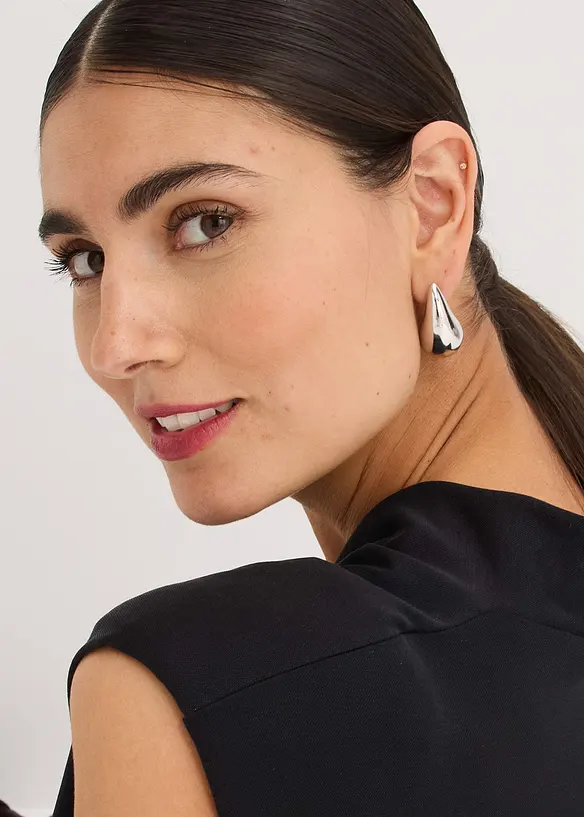 Abito di jersey in piquet di viscosa con spalline imbottite, bonprix