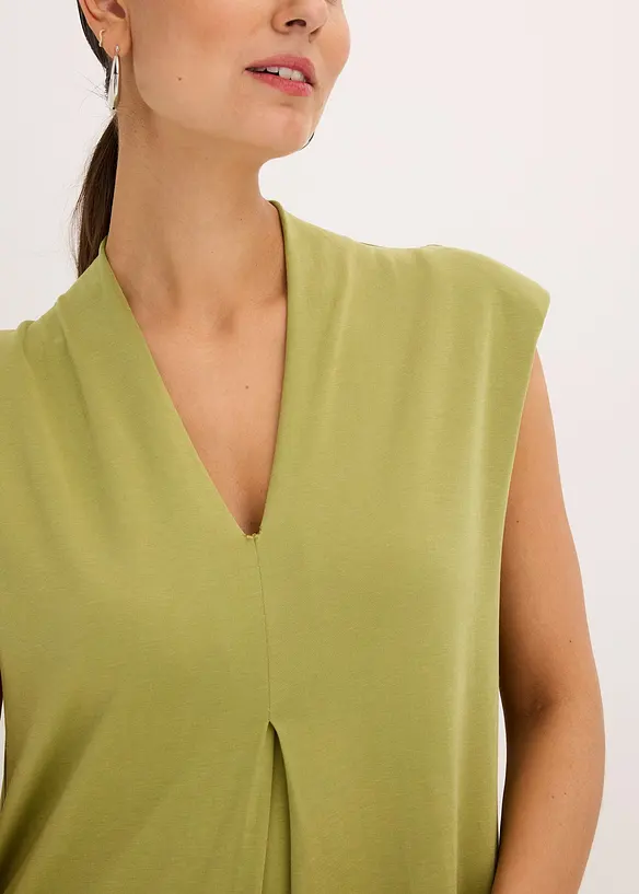 Abito di jersey in piquet di viscosa con spalline imbottite, bonprix