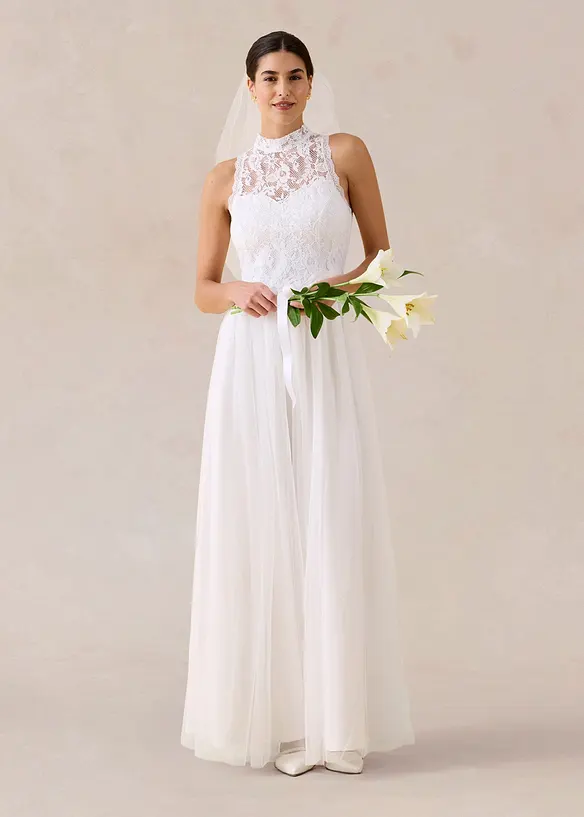 Abito da sposa in tulle e pizzo, bonprix