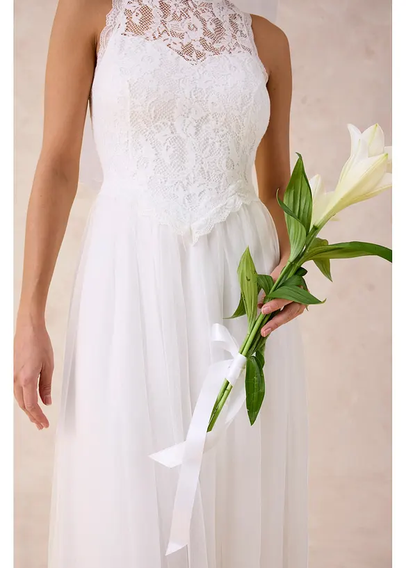 Abito da sposa in tulle e pizzo, bonprix
