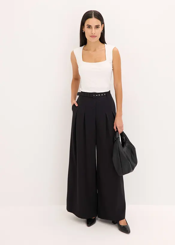 Pantaloni con pinces e cintura (set 2 pezzi), bonprix