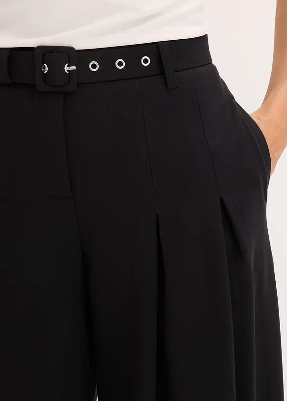 Pantaloni con pinces e cintura (set 2 pezzi), bonprix